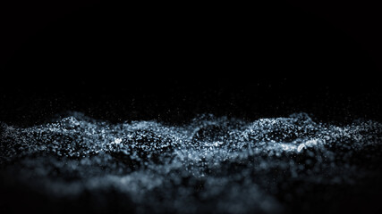 Particle background Sparkling white Has a bright shine Sparkling, beautiful, glowing Brightness of abstract in wave motion In space and universe