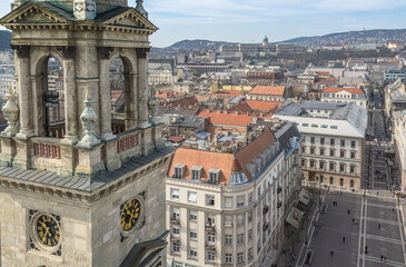 Aerial shot of the beautiful city of Budapest in Hungary
