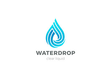 Water Droplet Drop Logo design vector template. Natural Mineral Aqua Drink Oil Liquid Energy Logotype concept icon.