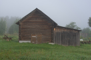 Naklejka premium fog in the village