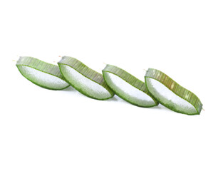 Aloe sliced, isolated on a white background
