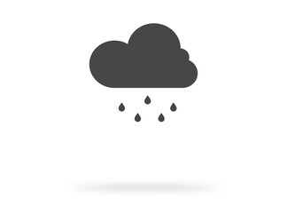 Cloud rain icon on  blue background, gray cloudy symbol,rain season, cloudy day,weather forecast concept, vector illustration