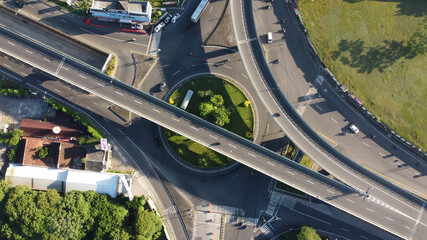 Obraz premium Yogyakarta, Indonesia - August 21, 2020 : top view of Jombor flyover