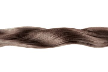 Brown hair in line shape on white background, isolated