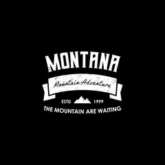 Typography mountain adventure logo design