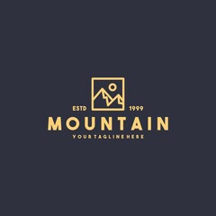 Creative mountain outline logo design