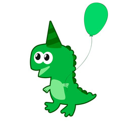 Dino kid birthday isolated.