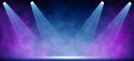 Stage light with colored spotlights