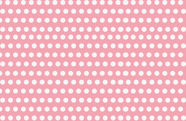 White polka dot on pink  background, seamless pattern background, vector illustration