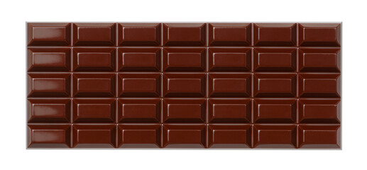 Dark chocolate bar isolated on white