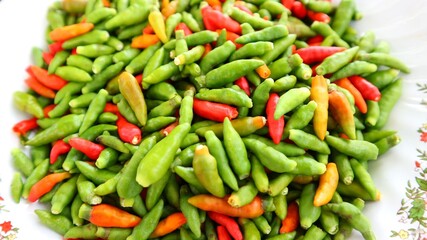 green and red chili peppers