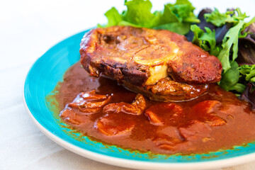 Beef stewed and Carrots potatoes with a wine sauce and herbs