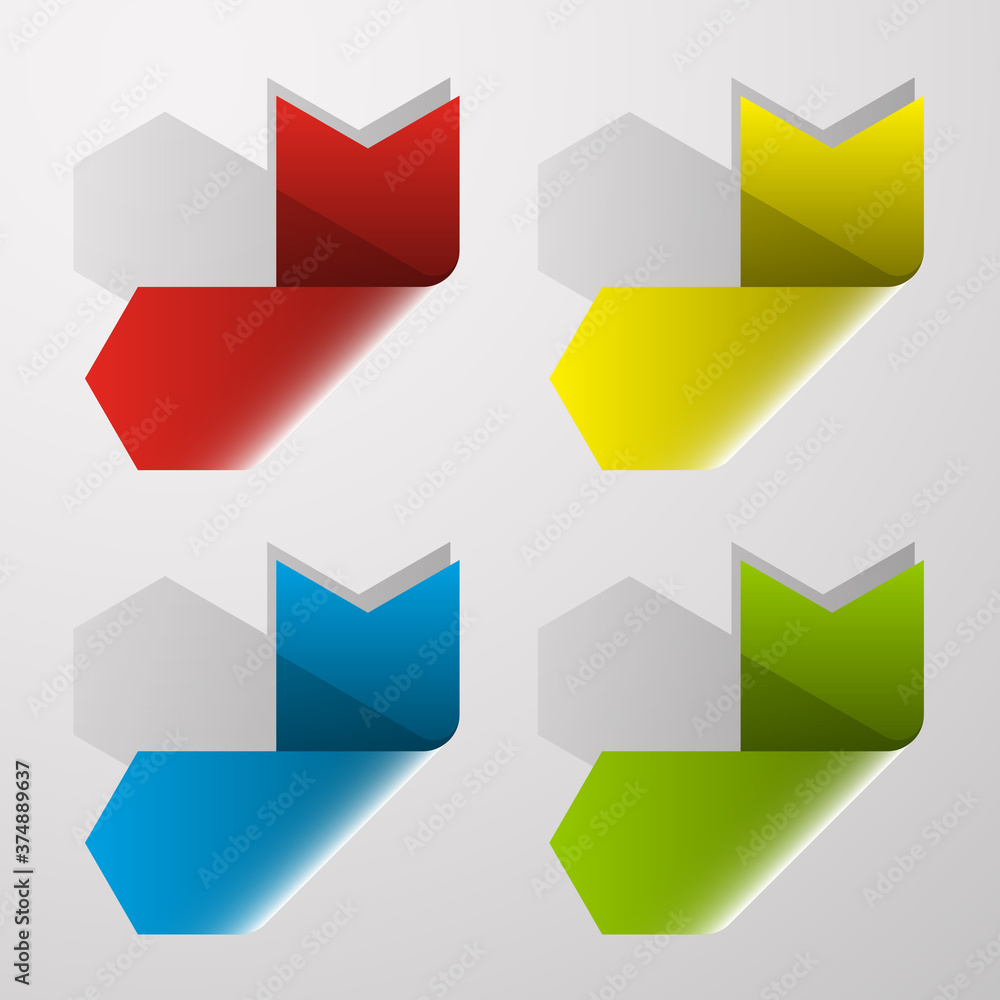 Poster Arrow banners set. Direct shape. 3d Abstract Background. Business infographic presentation diagram. Section compare service. Up and down trend. Paper index. Exact pointer