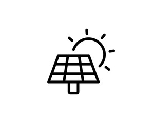 Solar energy panel. Power battery icon. Vector on isolated white background. EPS 10.