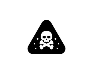 Danger sign with skull bones. Caution hazard icon. Vector on isolated white background. EPS 10