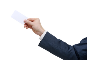 Businessmen hand holding cards