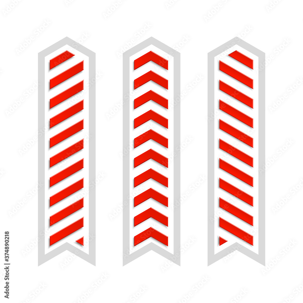 Aufkleber Arrow banners set. Direct circle shape. 3d Abstract arrow background. Business infographic presentation diagram. Section compare service trend. Paper arrows index. Exact pointer banner