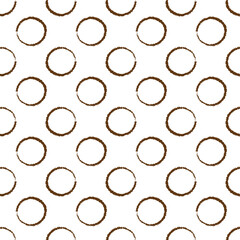 Bubbles seamless background, simple illustration. brown coffe blots trace from a glass