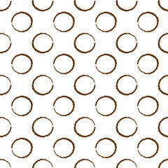 Bubbles seamless background, simple illustration. brown coffe blots trace from a glass