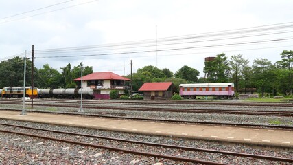 Fototapeta premium train on railway station