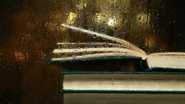 footage of window rain drop