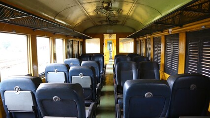 Plakat interior of a passenger train