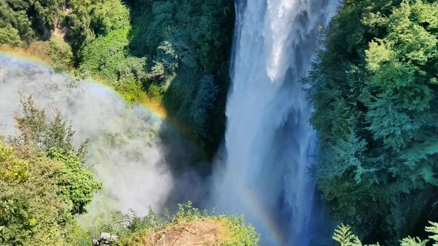 The spectacle of the Marmore Falls with the rapids