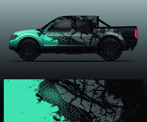 truck and vehicle Graphic vector. Racing background for vinyl wrap and decal
