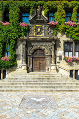 Fototapeta na wymiar City Hall, Entrance door, Quedlinburg, Harz, Saxony-Anhalt, Germany, Unesco World Heritage Site