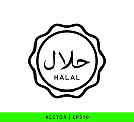Halal icon vector logo design template flat style