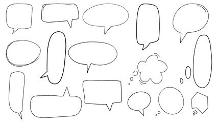 Obraz premium hand drawing doodle speech bubble set