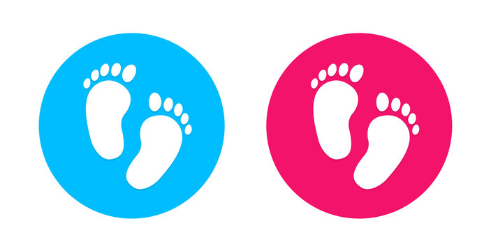 Footprint of girl and boy icon vector