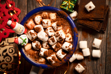 Hot chocolate with Christmas ornaments