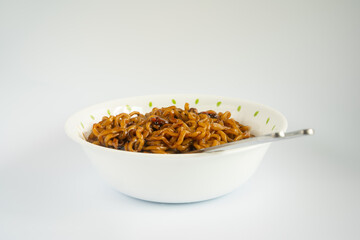 Korean instant jajangmyeon after cooking