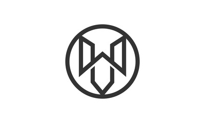 The initials w and m monogram logo design, with a simple, modern, and elegant design for your business logo