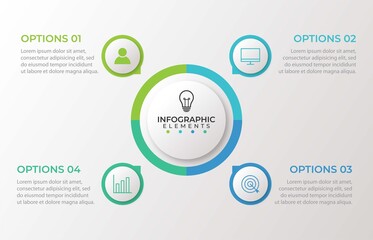 Presentation business infographic template with 4 options. Vector illustration.