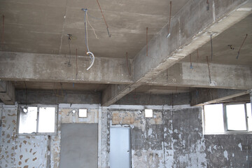 Remodeling building indoor construction site