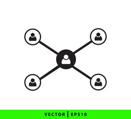 Share icon vector logo template flat style