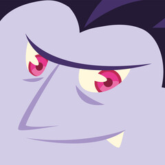 head of vampire character for happy halloween