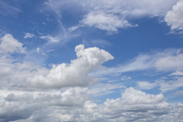 Blue sky with clouds background.
