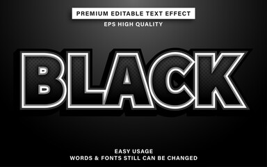 Editable text effect style black