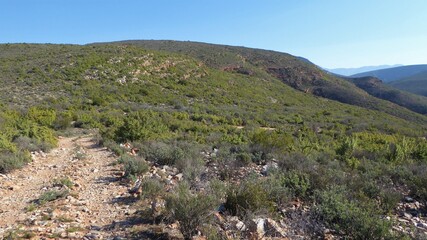 Gravel Track Across Semi Desert Hills, Little Karoo, South Africa