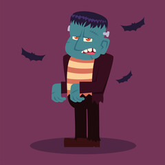 frankenstein character for happy halloween