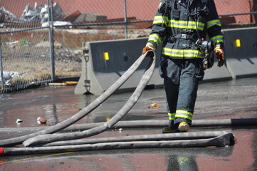 Fire Hose  & Firefighter