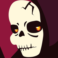 head of death character for happy halloween