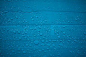 water drops on blue