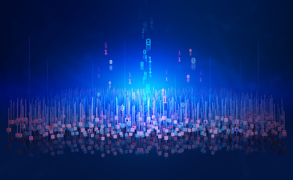 BigDate. Artificial Intelligence. Control over the global network. 3D illustration on a futuristic background