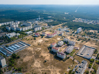 Aerial view of suburban area in Ukraine