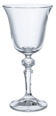 Empty champagne glass isolated on white background