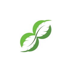 green leaf ecology nature element  vector icon of go green